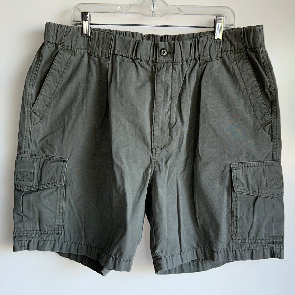 Tommy Bahama RELAX Gray Green Stretch Waist 7.5" Cargo Shorts Men's Size XL